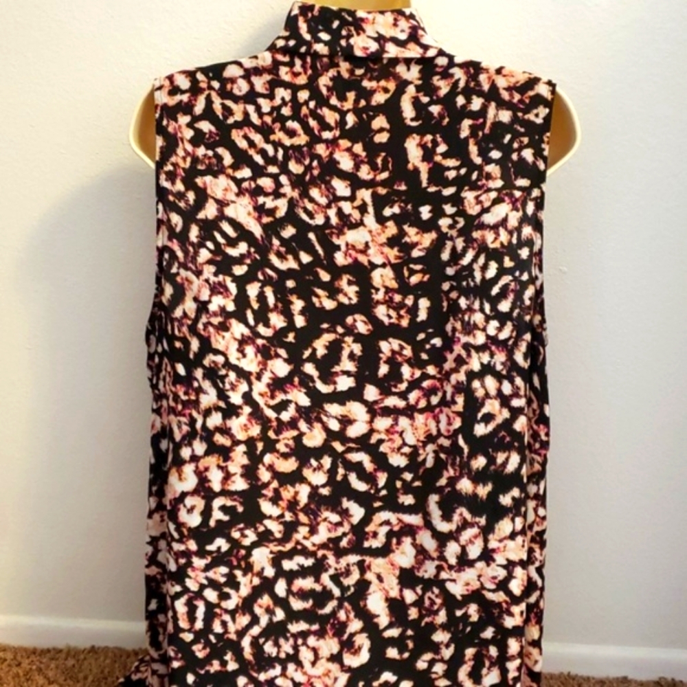 Ava & Viv 1X Floral Black and Pink Blouse - Picture 4 of 7